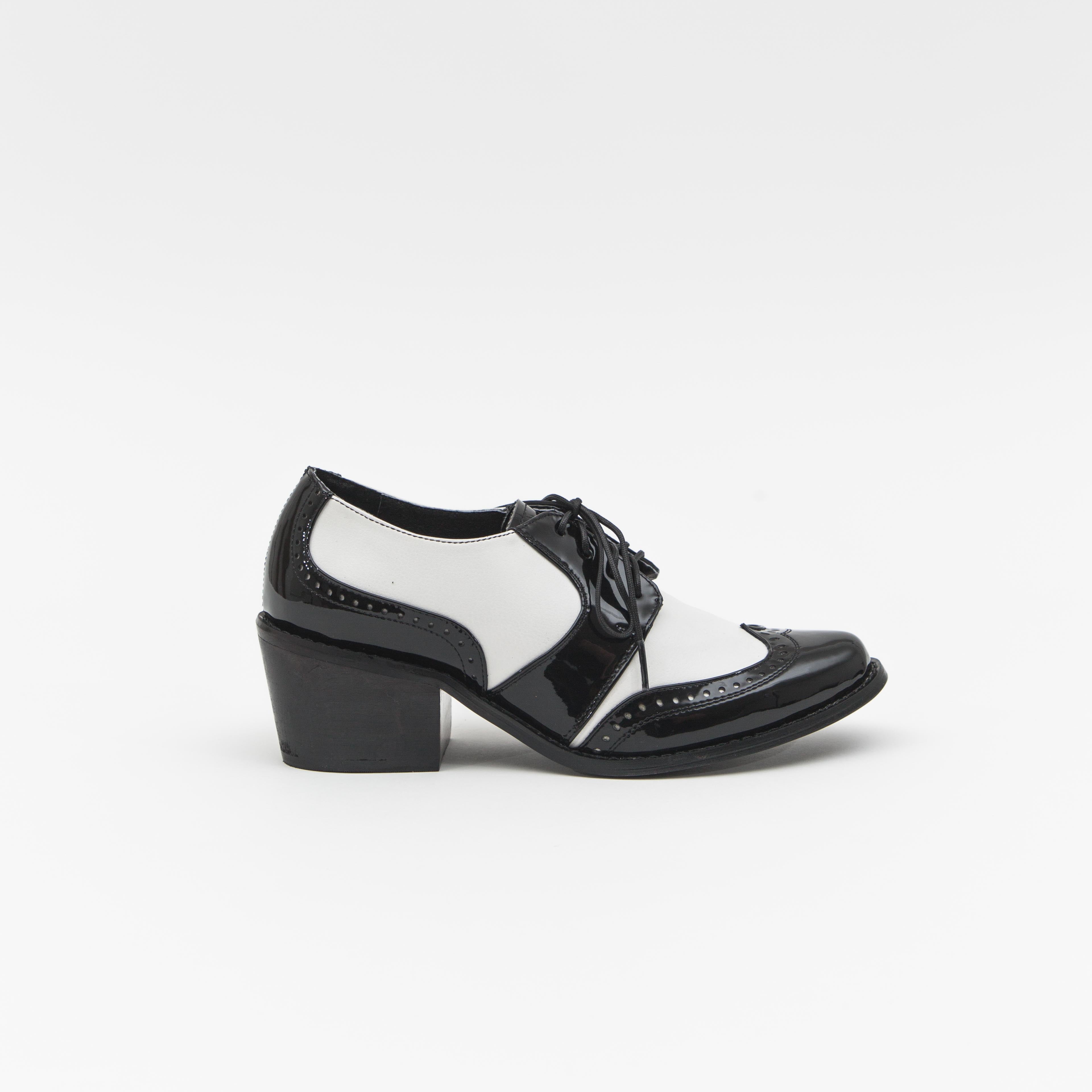 Zapatos de tacón color Blanco y Negro Leonor – MITU Calzado