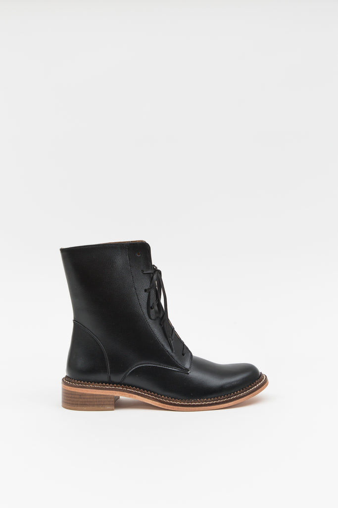 Botas negras de piel para mujer | Greta Negro