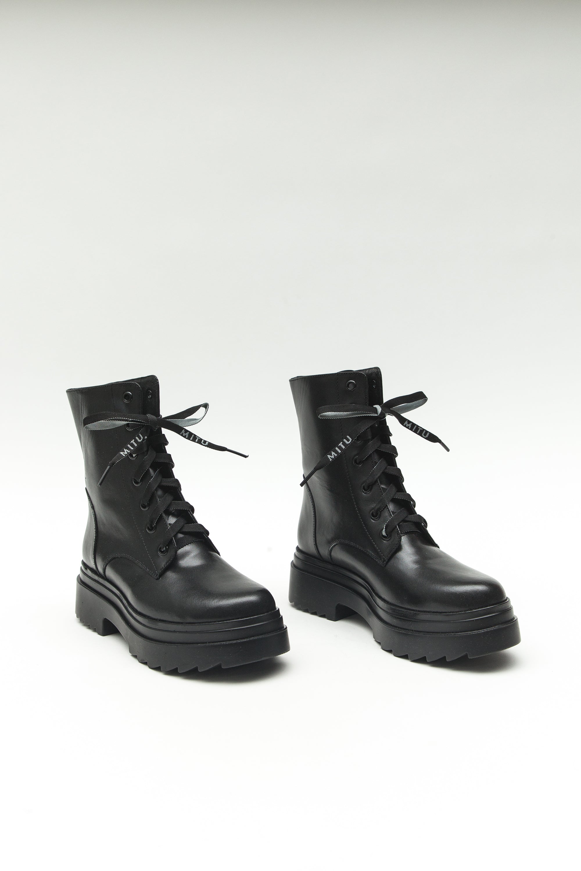 Botas Negras Botas Militares De Piel Mujer Comprar Botas Militares